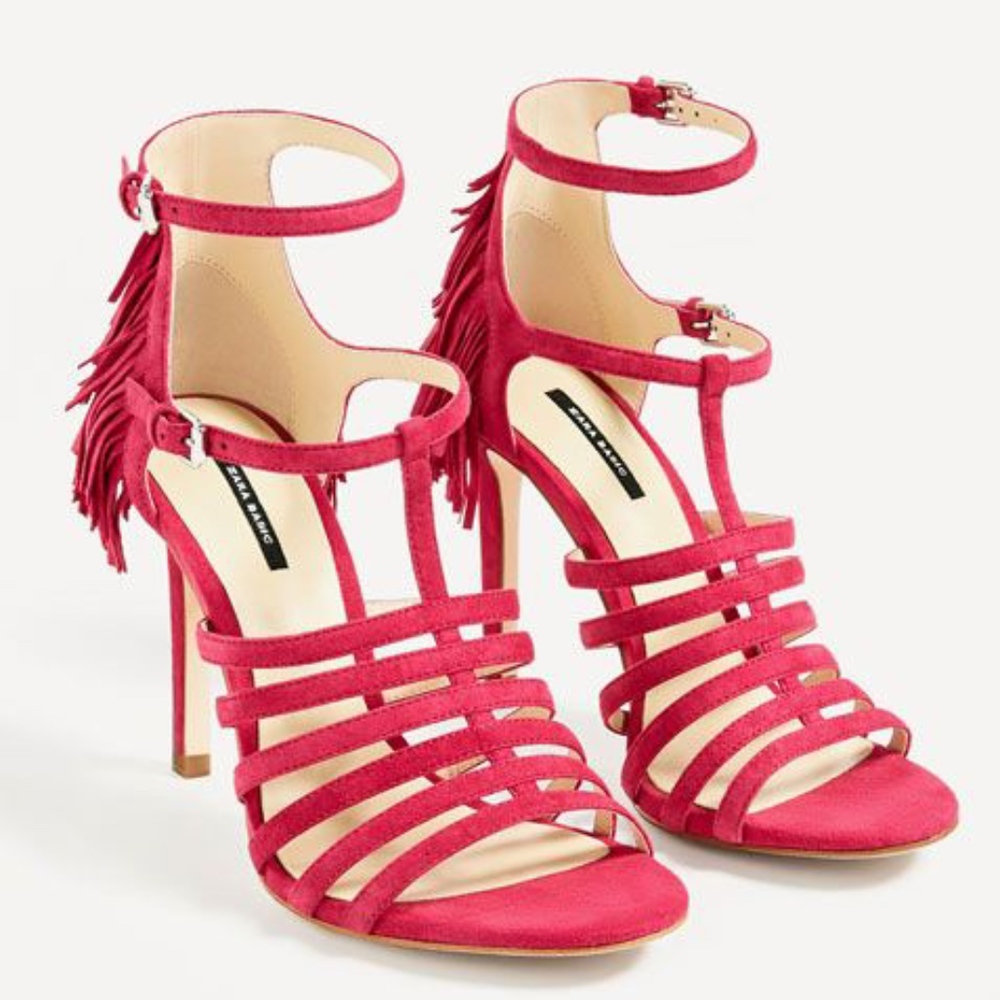 Fuchsia Fringe High Heal